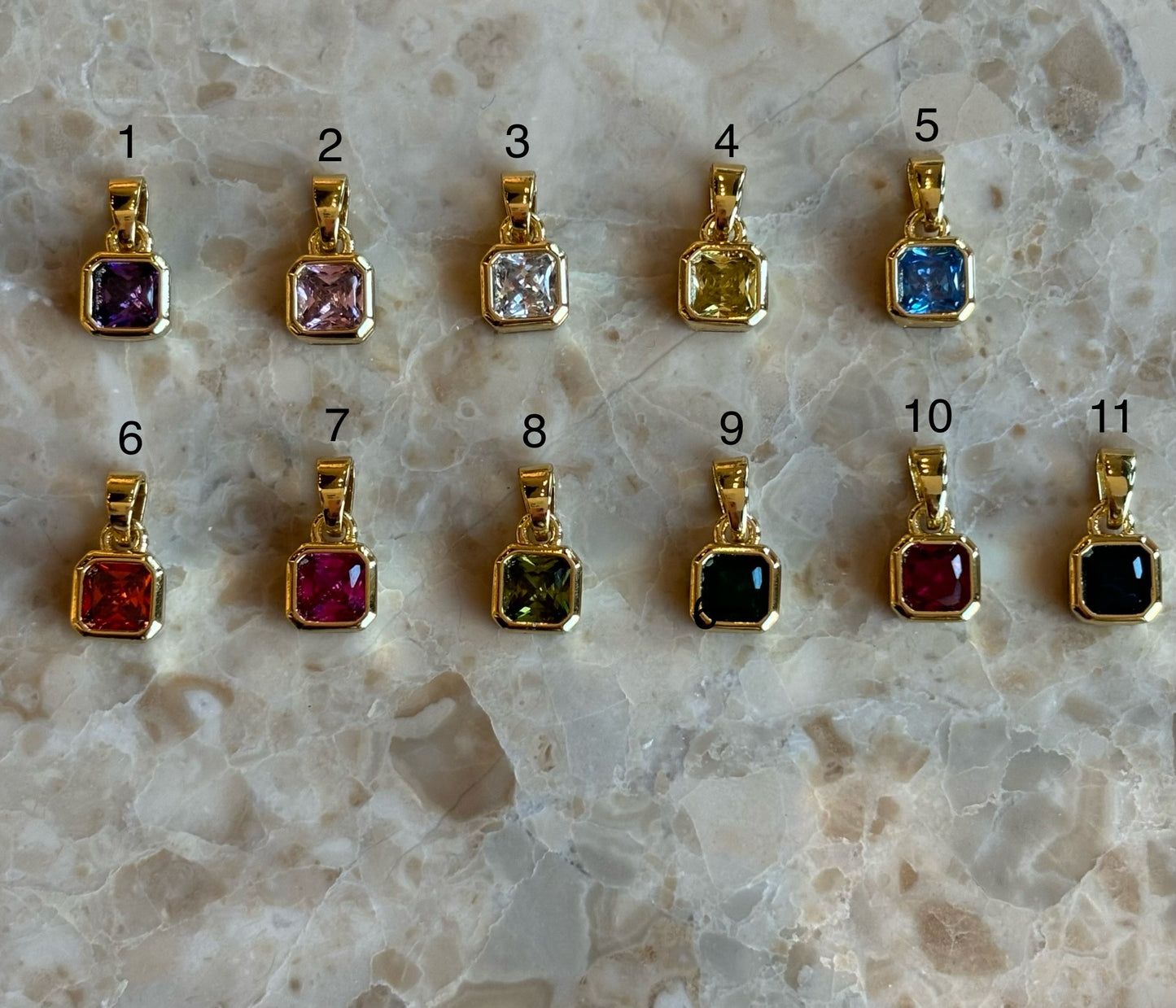 Birthstone charms